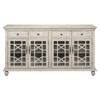 Picture of Distressed White 4 Drawer 4 Door Credenza