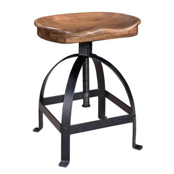 Picture of Mango Wood and Steel Ajustable Stool