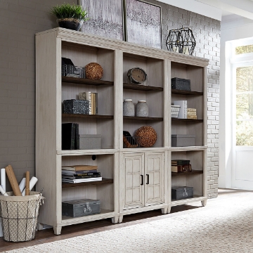 Picture of Caraway Aged Ivory Open Bookcase
