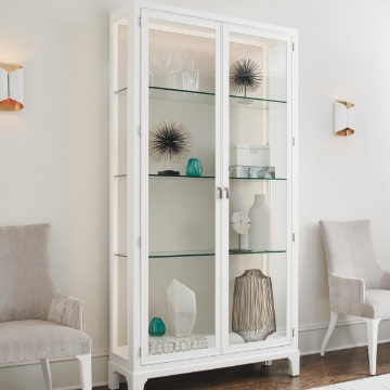 Picture of LAKESHORE CURIO WITH TAUPE BACK PANEL