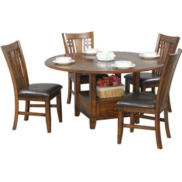 Picture of 60" Zahara Round Table  with Granite Lazy Susan