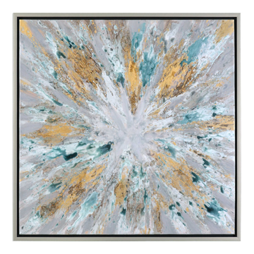 Picture of GOLD/TEAL STARTBURST ABSTRACT WALL ART