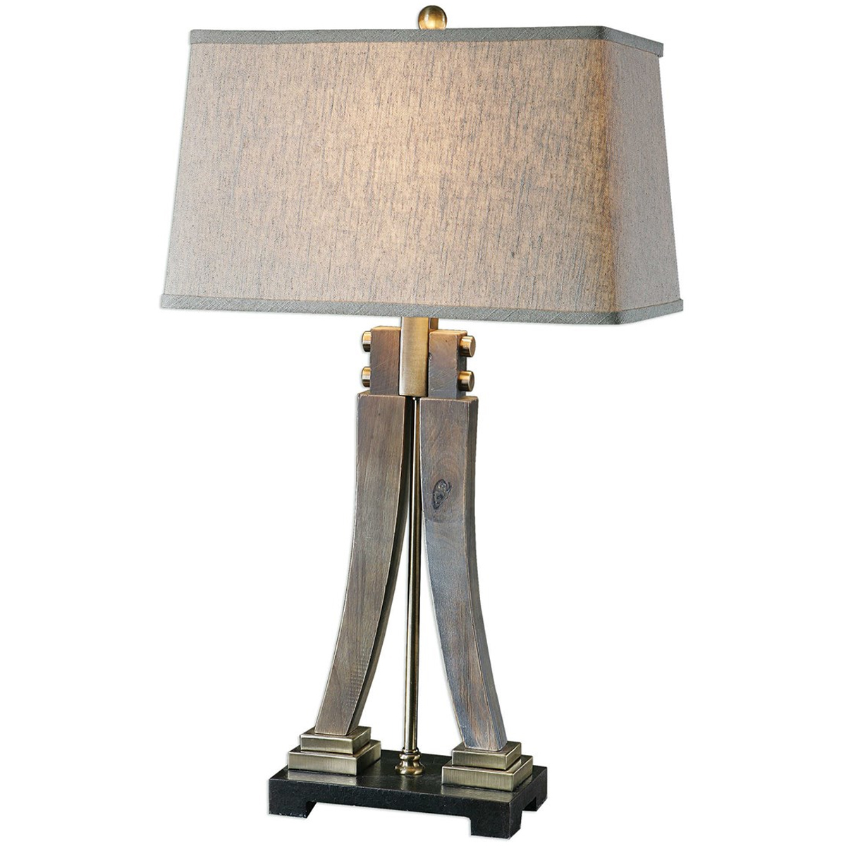 Picture of YEREVAN WOOD BRASS TABLE LAMP