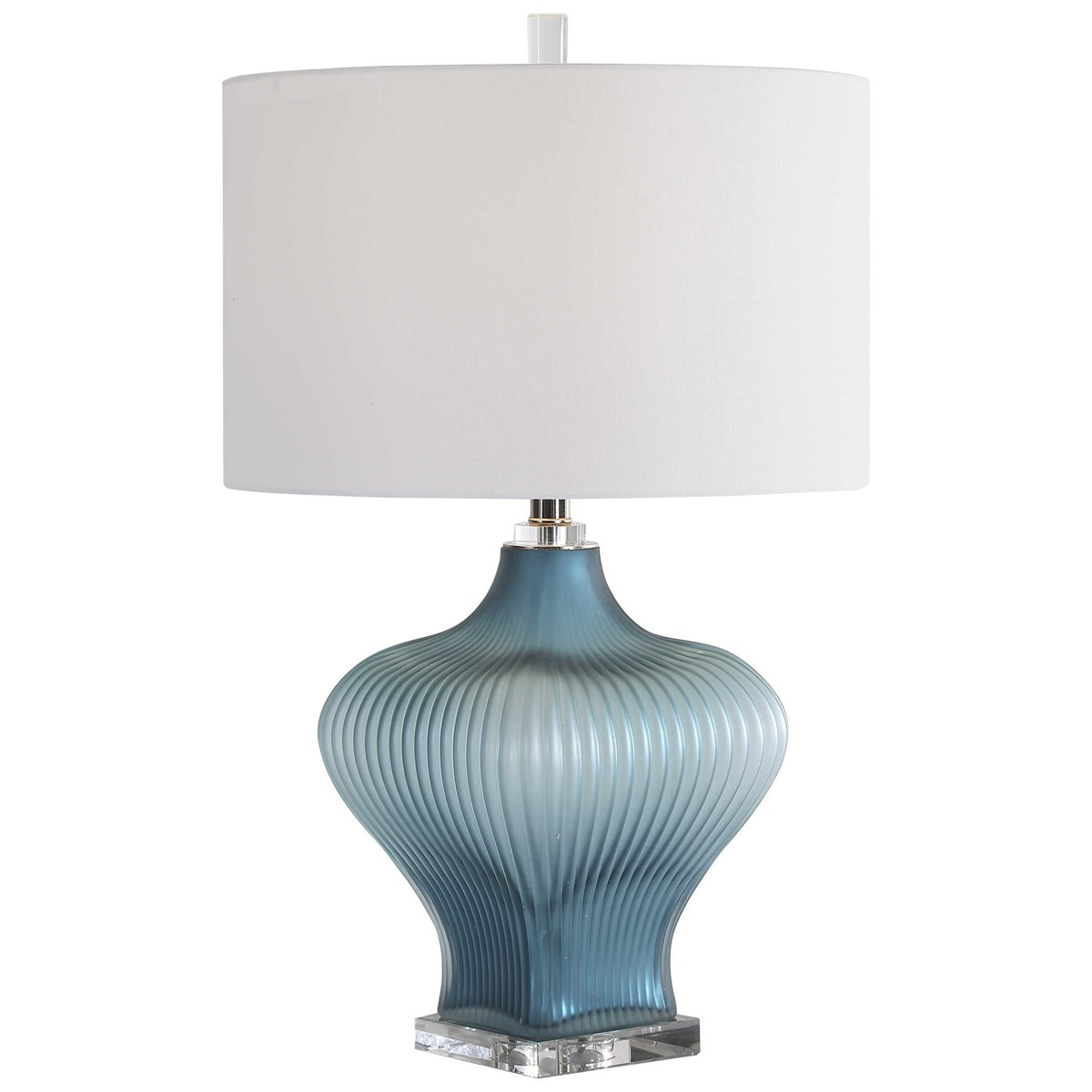 Picture of MARJORIE BLUE RIBBED TABLE LAMP