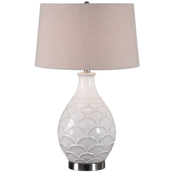 Picture of CAMELLIA GRAY/WHITE GLASS LAMP