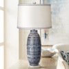 Picture of CULLEN BLUE CERAMIC TEXT TABLE LAMP