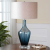 Picture of HAGANO CLEAR BLUE GLASS TABLE LAMP