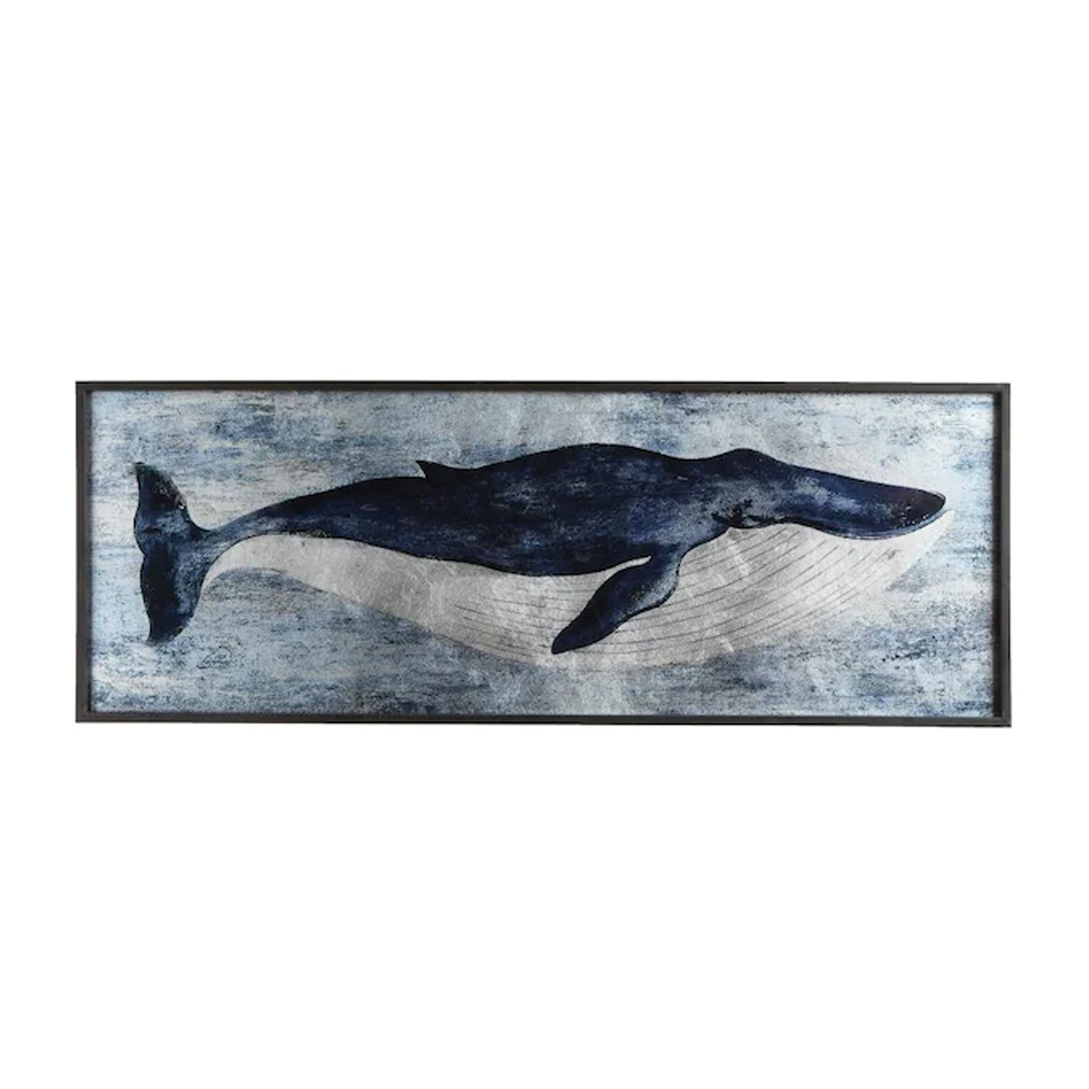 Picture of FRAMED WHALE GLASS WALL ART