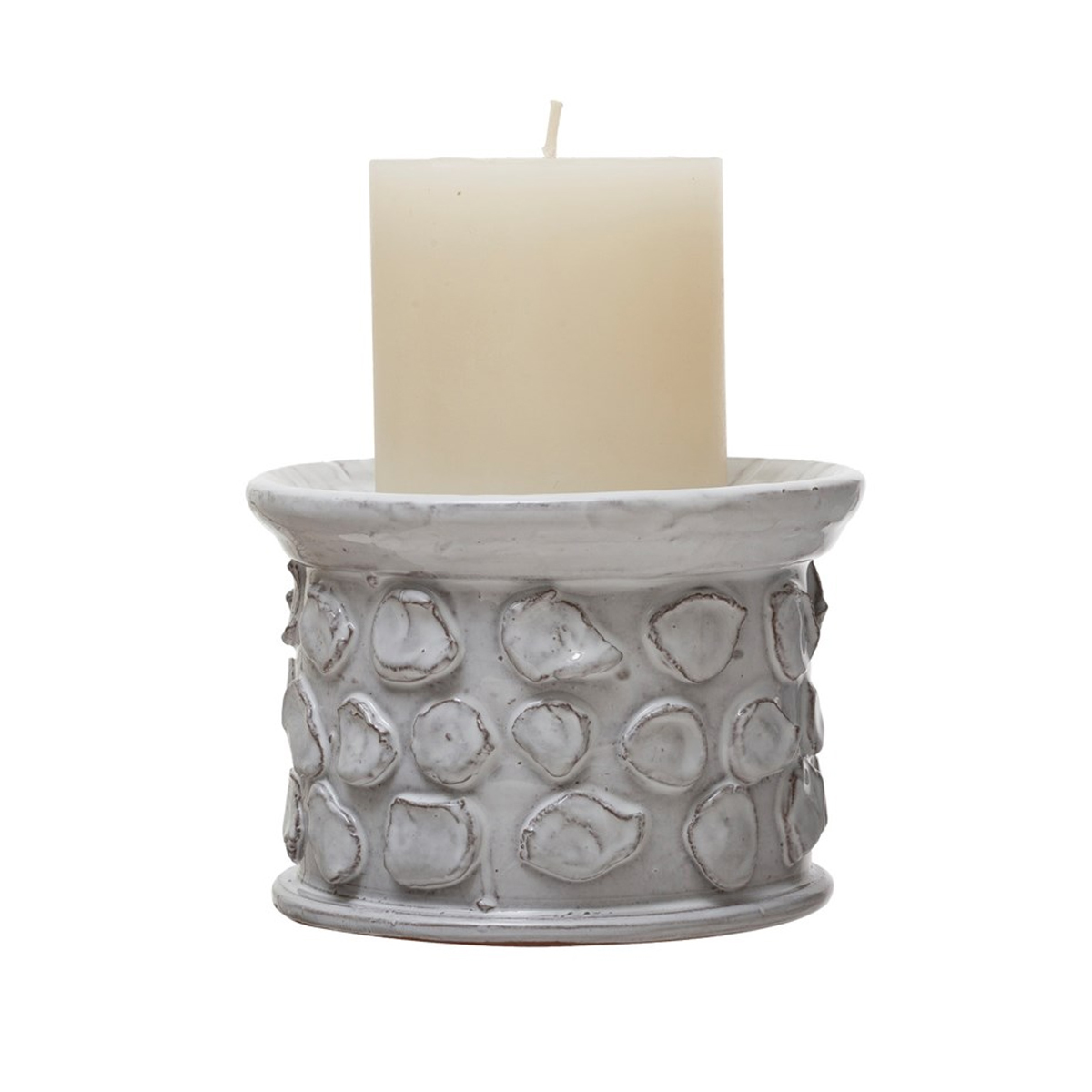 Picture of TERRACOTTA CANDLE HOLDER WHITE