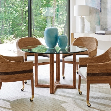 Picture of DORIAN WOVEN CASTERED ARM CHAIR