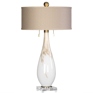 Picture of CARDONI WHITE BRUSHED GOLD T-LAMP