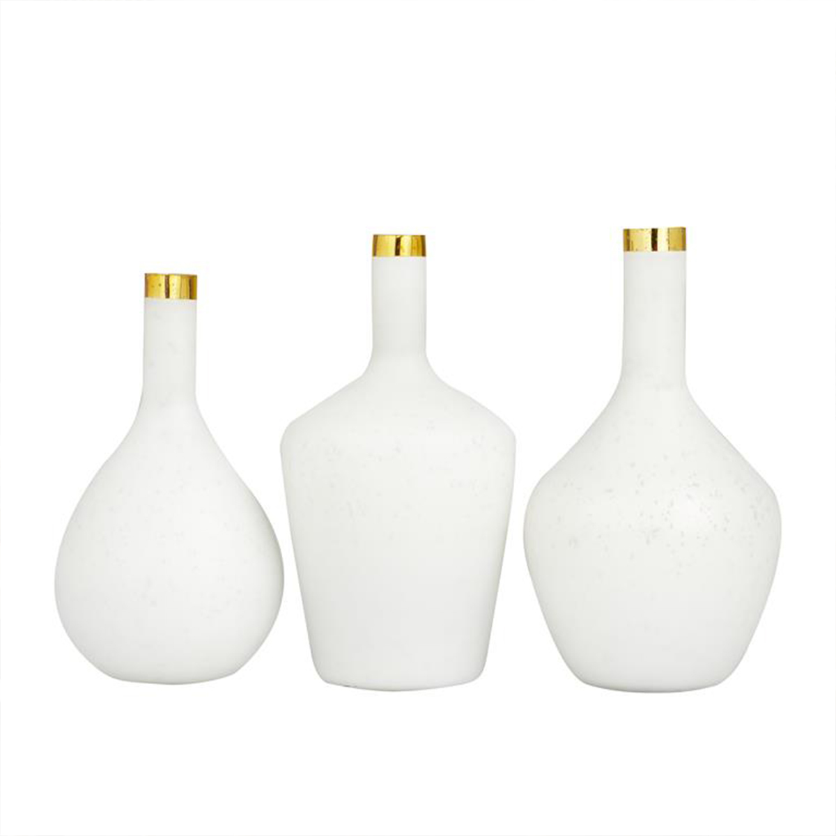 Picture of S/3 WHITE GOLD GLAM VASES