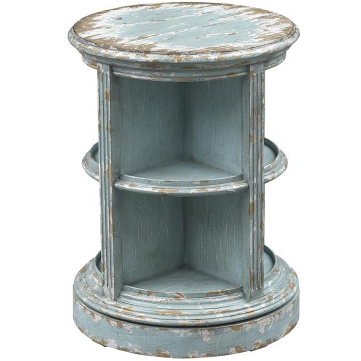 Picture of COTTAGE BLUE SWIVEL ACCENT TABLE