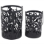 Picture of S/2 BLACK LAZER CUT LANTERNS