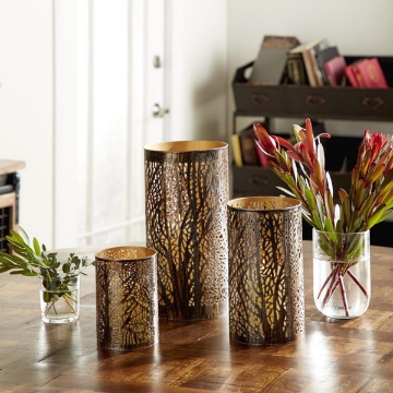 Picture of S/3 METAL TREE CUT LANTERNS