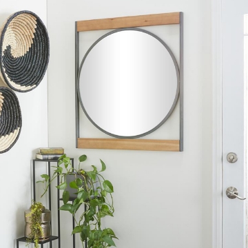 Picture of BRN/MTL ROUND INDUSTRIAL MIRROR
