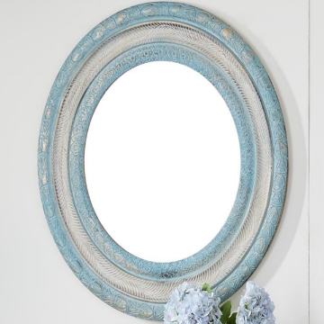 Picture of BEIGE WOOD ROUND FARMHOUSE MIRROR