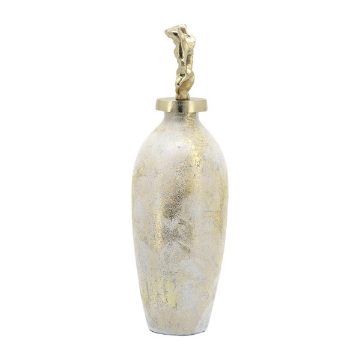 Picture of WHT/GOLD MTL TRIBAL TPR VASE