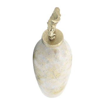 Picture of WHT/GOLD MTL TRIBAL TPR VASE