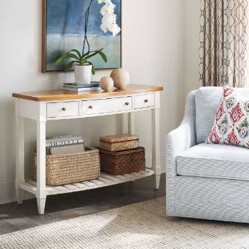 Picture of TEMPLE BOWFRONT CONSOLE (WHITE