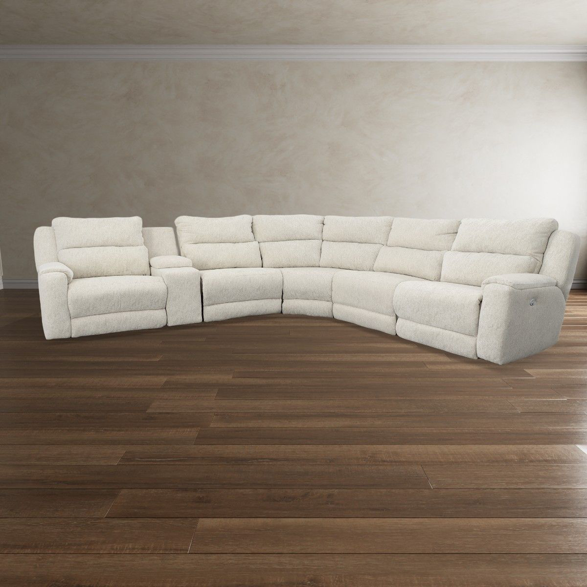 6 Piece Power Leather Sectional Sofa