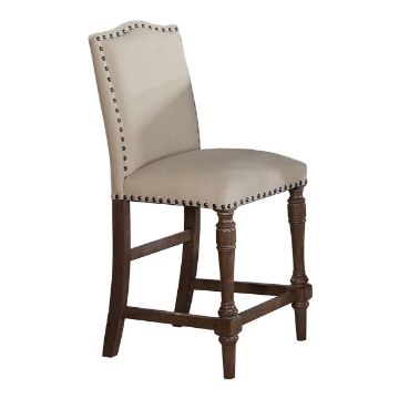 Picture of Xcalibur Upholstered Limed Gray Stool