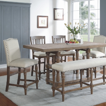 Picture of Xcalibur Upholstered Limed Gray Barstool