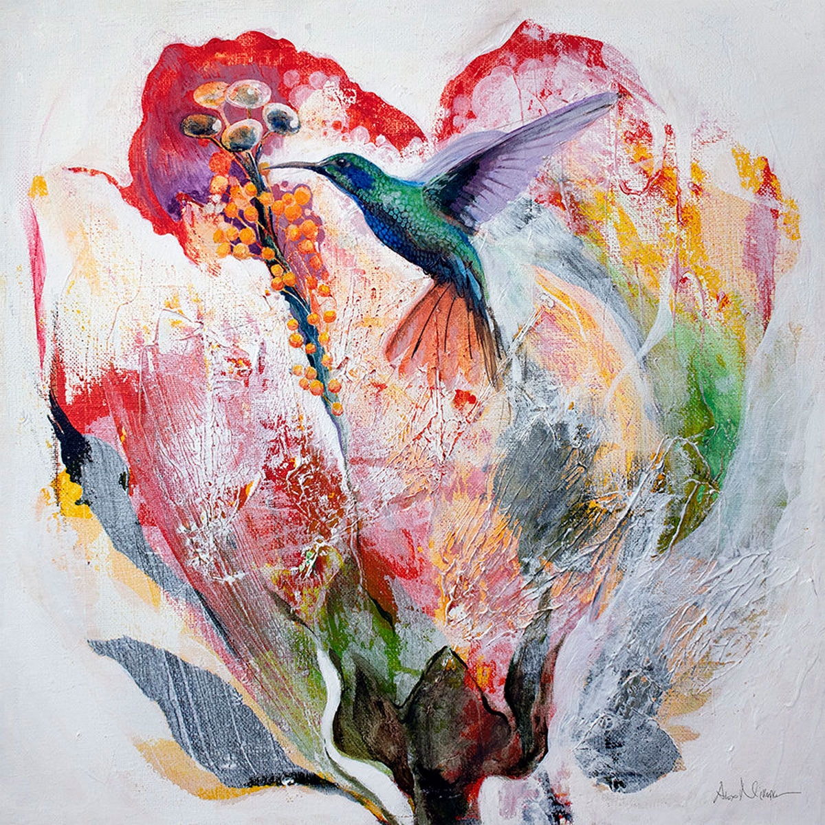 Picture of NECTAR 30X30 FRMD FLORAL PRINT