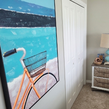 Picture of FRAMED BICYCLE OIL PAINTING