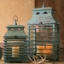 Picture of S/2 VINTAGE BL SHUTTER LANTERN