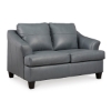 Picture of GENEVA BLUE LEATHER LOVESEAT
