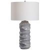 Picture of WAVES BLUE AND GRAY CERAMIC TABLE LAMP
