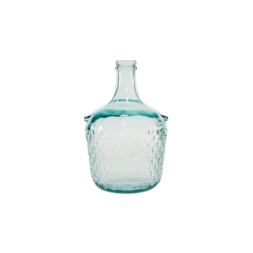 Picture of CLEAR BLUE GLASS WIDE BOTTLE VASE 12"