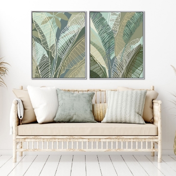 Picture of SET OF 2 TROPICAL BOTANICAL CANVAS