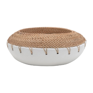 Picture of TERRACOTTA PLANTER WITH RATTAN STITCHING