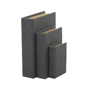 Picture of SET OF 3 LINEN GRAY STORAGE BOXES