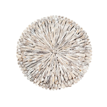 Picture of WHITE WASHED DRIFTWOOD ROUND WALL ART 