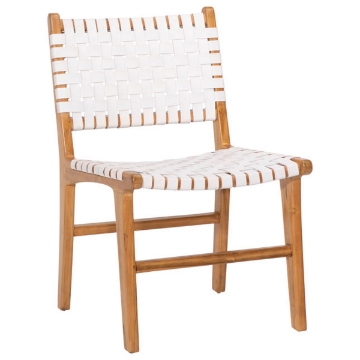 Picture of DALE DINING CHAIR W/ WHITE LEATHER