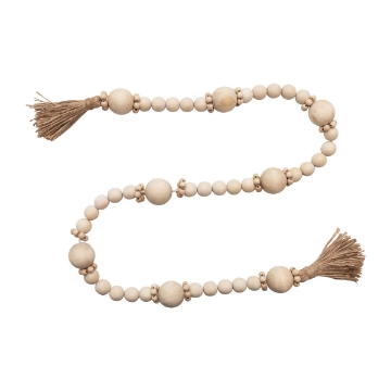 Picture of WOOD BEAD GARLAND W/TASSELS