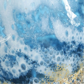 Picture of AMBER/BL 7.9" WAVE GLS VASE