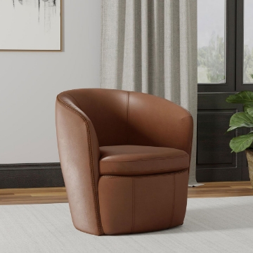 Picture of BAROLO LTHR SW CHAIR WHISKEY