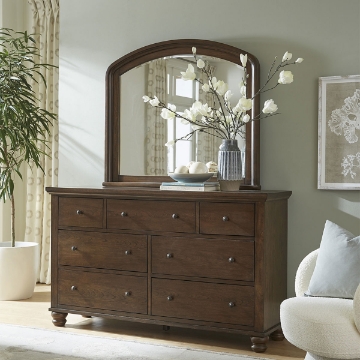 Picture of CAMBRIDGE DRESSER AND MIRROR IN CHERRY