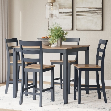 Picture of GESTHAVEN NAVY 5PC COUNTER DINING SET