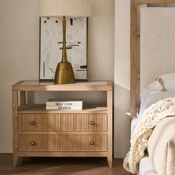 Picture of CARMEN TAN TWO DRAWER NIGHTSTAND