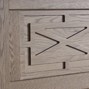 Picture of T&T FRET QUEEN HEADBOARD IN CLEAR OAK