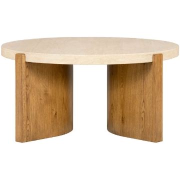 Picture of ECLIPSE ROUND COFFEE TRAVERTINE TABLE