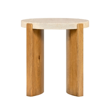 Picture of ECLIPSE ROUND END TRAVERTINE TABLE