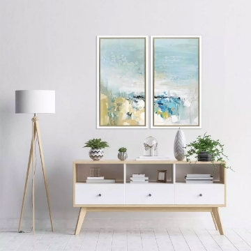 Picture of LAGOON BLUE COASTAL ABSTRACT S/2