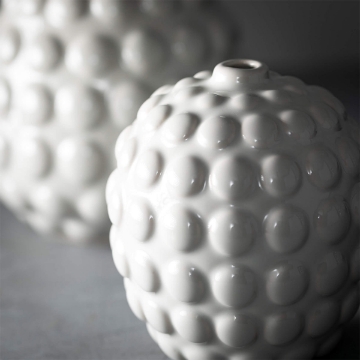 Picture of WHITE S/2 CERAMIC BUBBLE VASES