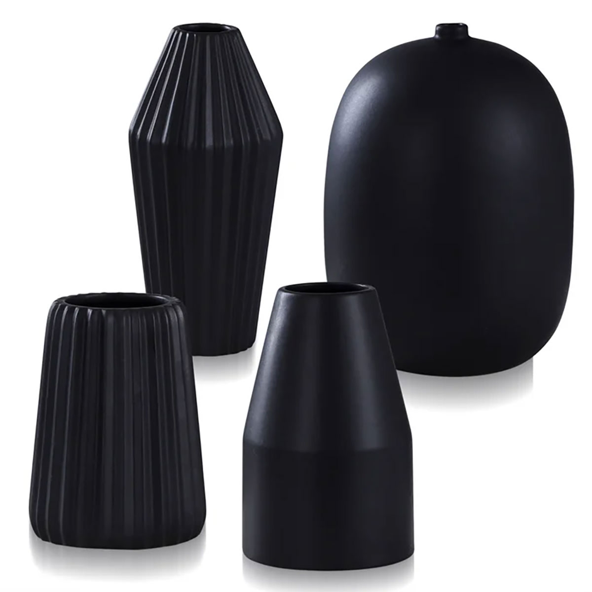 Picture of DANN FOLEY BLACK CERAMIC VASES 
